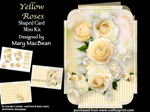 Yellow Roses - Shaped Card Mini Kit