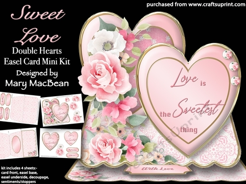 Sweet Love - Double Hearts Easel Card Mini Kit