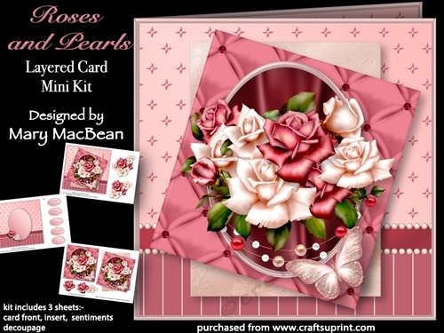 Roses and Pearls - Layered Card Mini KIt