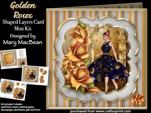 Golden Roses - Shaped Layers Card Mini Kit
