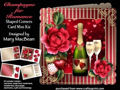 Champagne for Romance - Shaped Corners Card Mini Kit