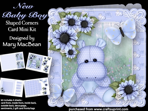 New Baby Boy - Shaped Corners Card Mini Kit