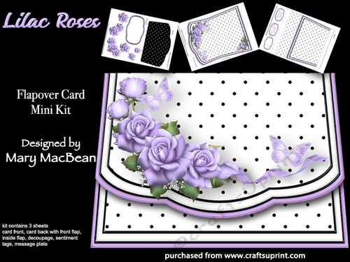 Lilac Roses - Flapover Card Mini Kit