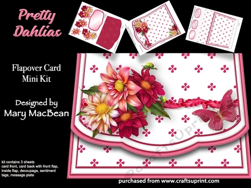Pretty Dahlias - Flapover Card Mini Kit