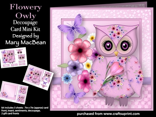 Flowery Owly - Decoupage Card Mini Kit