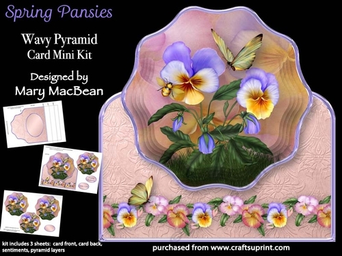 Spring Pansies - Wavy Pyramid Card Mini Kit