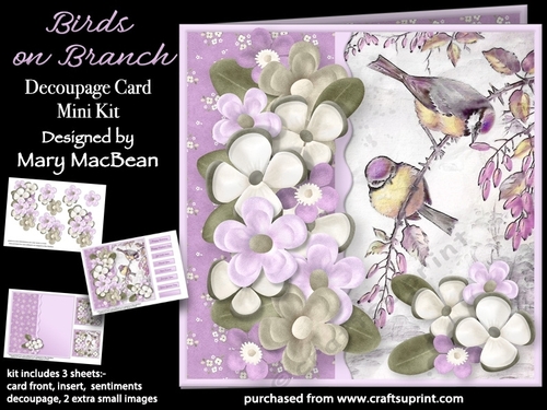Birds on a Branch - Decoupage Card Mini Kit
