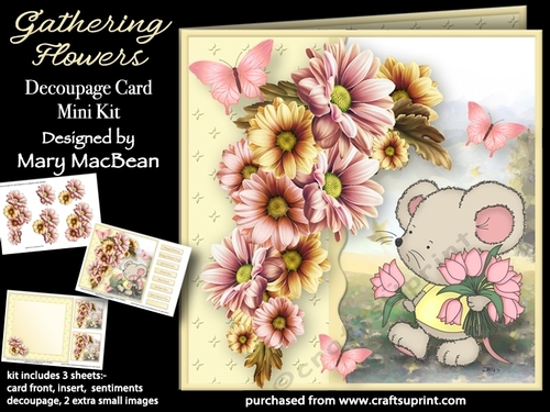 Gathering Flowers - Decoupage Card Mini Kit