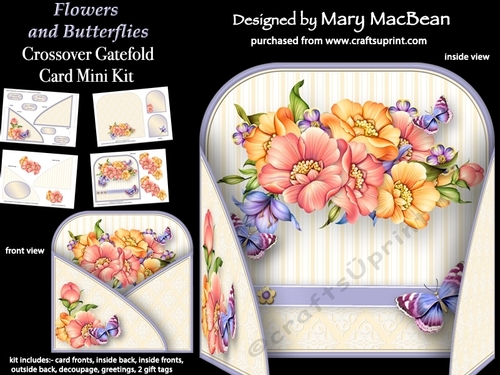 Flowers and Butterflies - Crossover Gatefold Card Mini Kit