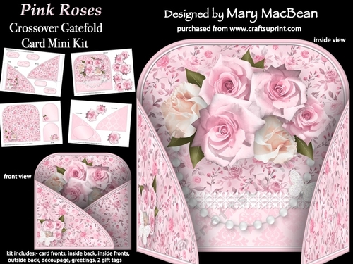 Pink Roses - Crossover Gatefold Card Mini Kit