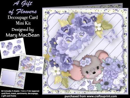 A Gift of Flowers - Decoupage Card Mini Kit