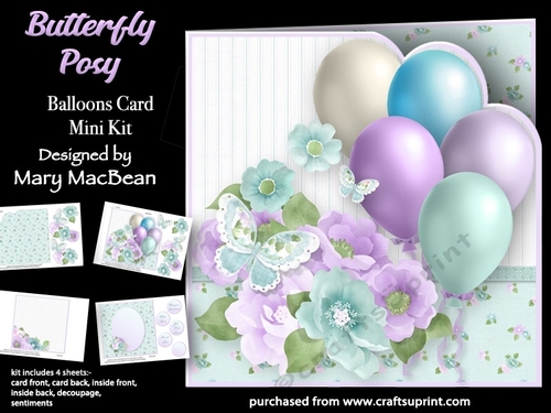 Butterfly Posy - Balloons Card Mini Kit