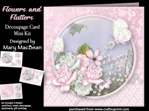 Flowers and Flutters - Decoupage Card Mini Kit