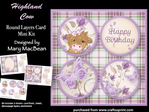 Highland Cow - Round Layers Card Mini Kit