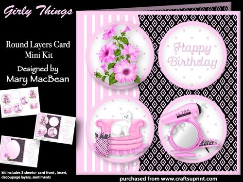 Girly Things - Round Layers Card Mini Kit