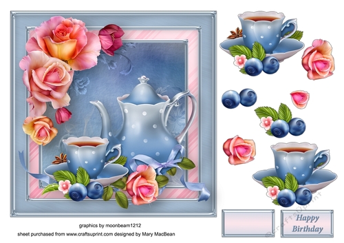 A Cup of Coffee Decoupage Card Front