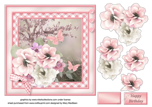 Sweet Posy Decoupage Card Front