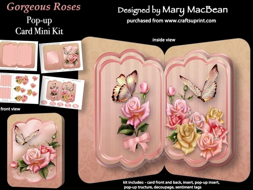 Gorgeous Roses  - Pop-up Card Mini Kit