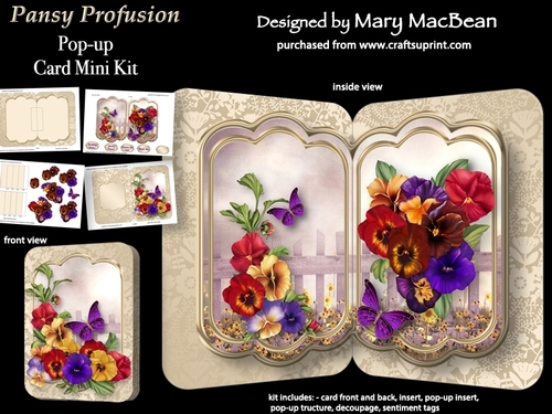 Pansy Profusion  - Pop-up Card Mini Kit