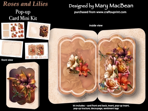 Roses and Lilies - Pop-up Card Mini Kit
