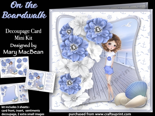 On the Boardwalk - Decoupage Card Mini Kit