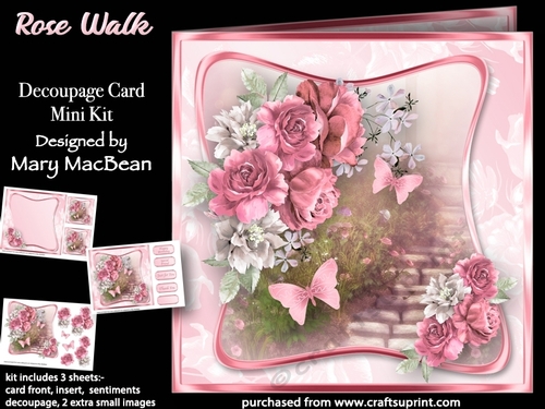 Rose Walk - Decoupage Card Mini Kit