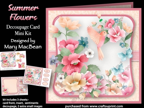 Summer Flowers - Decoupage Card Mini Kit