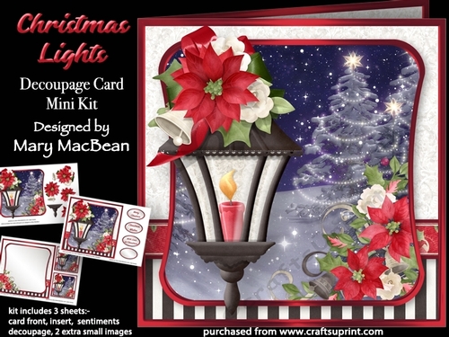 Christmas Lights - Decoupage Card Mini Kit