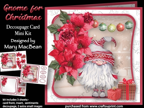 Gnome for Christmas - Decoupage Card Mini Kit