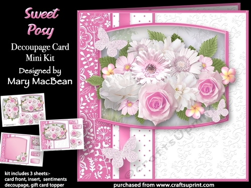 Sweet Posy - Decoupage Card Mini Kit