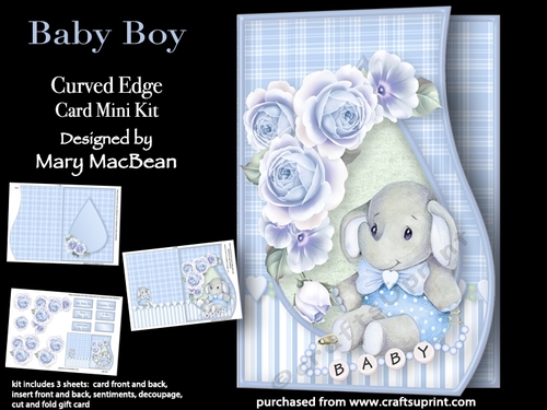 Baby Boy - Curved Edge Card Mini Kit