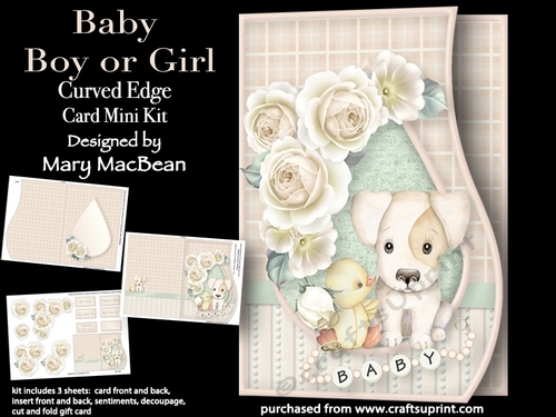 Baby Boy or Girl - Curved Edge Card Mini Kit
