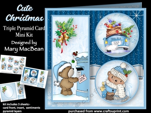 Cute Christmas - Triple Pyramid Card Mini Kit