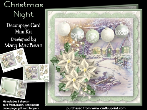 Christmas Night - Decoupage Card Mini Kit