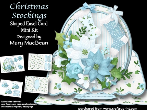Christmas Stockings - Shaped Easel Card Mini Kit