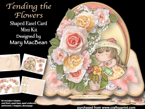 Tending the Flowers - Shaped Easel Card Mini Kit