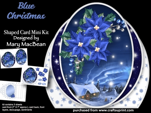 Blue Christmas - Shaped Card Mini Kit