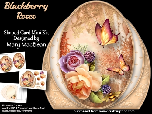 Blackberry Roses - Shaped Card Mini Kit