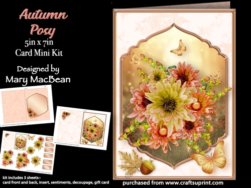 Autumn Posy - 5in x 7in Card Mini Kit
