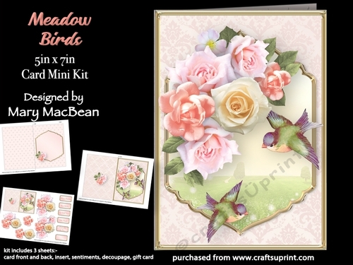 Meadow Birds - 5in x 7in Card Mini Kit