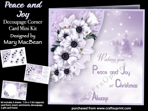 Peace and Joy - Decoupage Corner Card Mini Kit