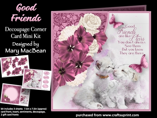 Good Friends - Decoupage Corner Card Mini Kit