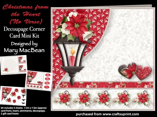 Christmas from the Heart (No Verse)  - Decoupage Corner Card Mini Kit