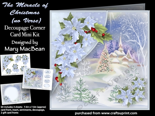 The Miracle of Christmas (No Verse)  - Decoupage Corner Card Mini Kit