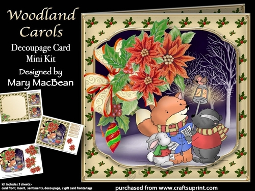 Woodland Carols - Decoupage Card Mini Kit