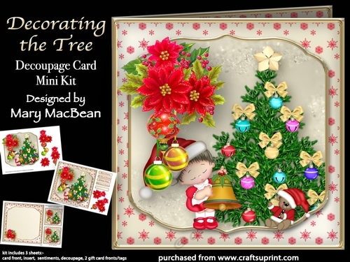 Decorating the Tree - Decoupage Card Mini Kit