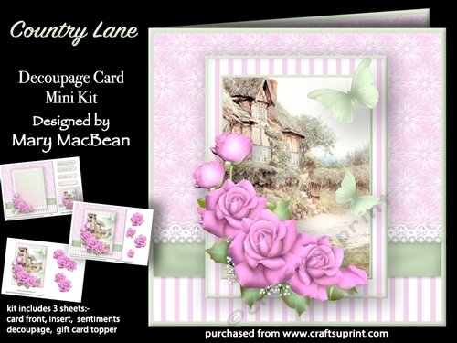 Country Lane - Decoupage Card Mini Kit