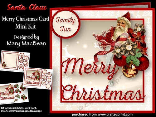 Santa Claus - Merry Christmas Card Mini Kit