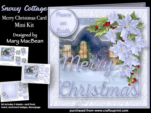 Snowy Cottage - Merry Christmas Card Mini Kit