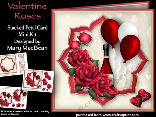 Valentine Roses - Stacked Petal Card Mini Kit